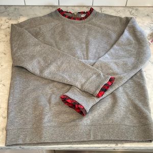 J. Crew Sweatshirt with Buffalo Plaid detail